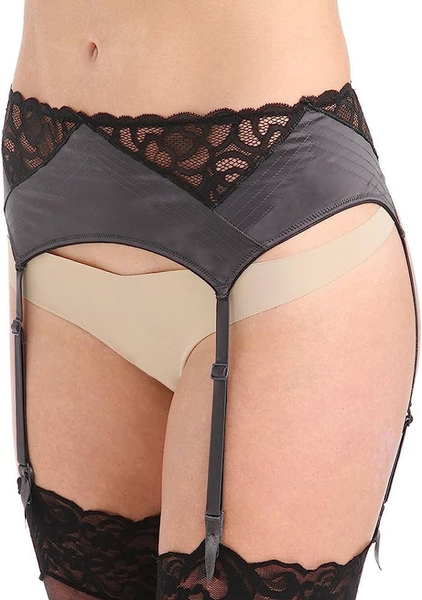 Calvin Klein Women's Black Grey Collection Lace Garter Belt