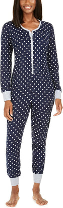 Jenni by Jennifer Moore Women's Printed Thermal One Piece Union Suit Pajamas