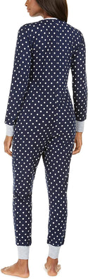 Jenni by Jennifer Moore Women's Printed Thermal One Piece Union Suit Pajamas