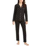 Alfani Super Soft Printed Long-Sleeve Top & Pajama Pants Set