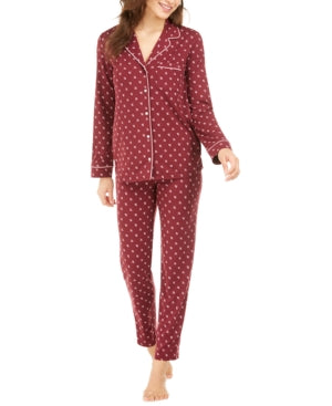 Alfani Super Soft Printed Long-Sleeve Top & Pajama Pants Set