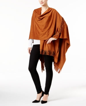 I.N.C. International Concepts All Over Faux Suede Fringe Poncho