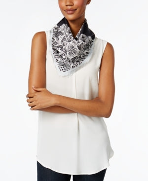 Vince Camuto Lace Crossing Square Silk Scarf