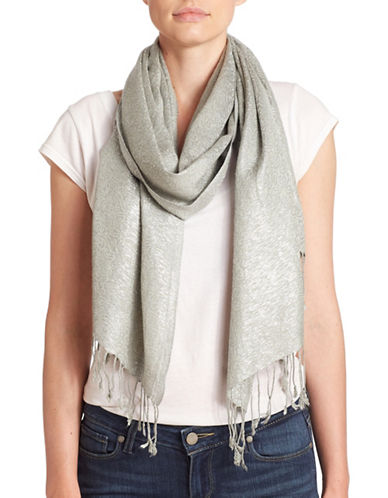 Collection 18 Gray Silver Metallic Swirl Scarf Wrap