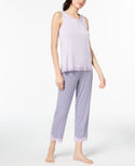 Alfani Printed Lace-Trim Pajama Set