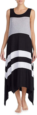 DKNY Women's Colorblock Maxi Long Chemise Sleeveless Nightgown