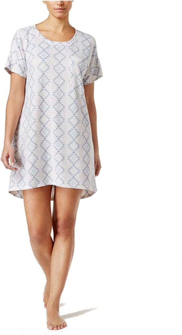 ANDE Women's Space-Dye Printed Knit Sleepshirt Chemise