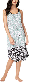 DKNY Women's Contrast-Hem Printed Chemise