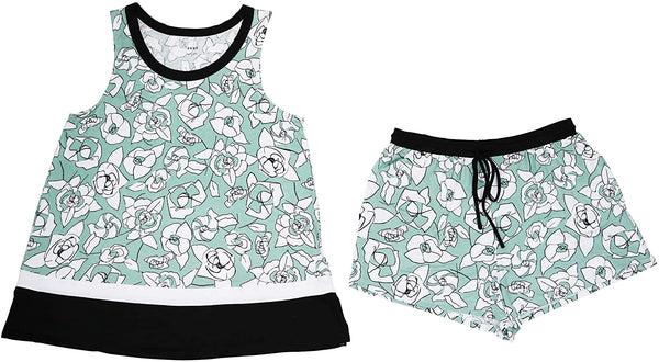 DKNY Women's Contrast-Print Boxer Pajama Set