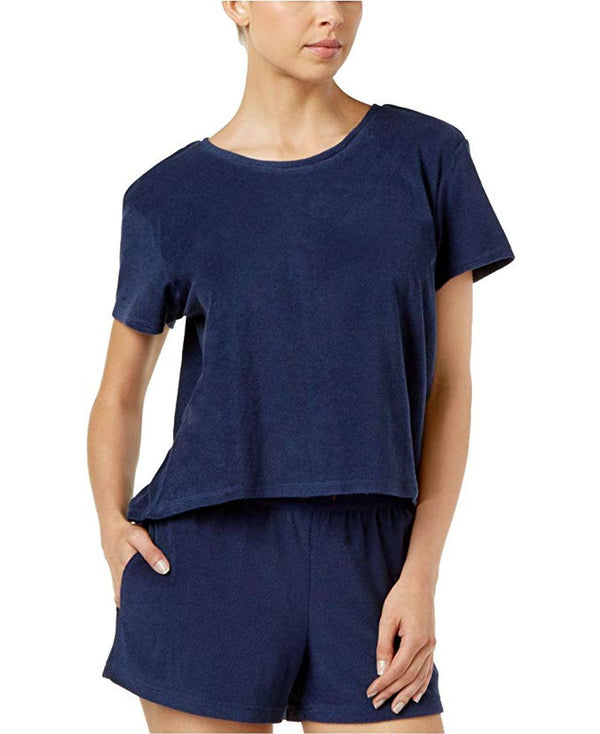 HUE Women's Open-Back Terry Cloth Lounge Pajama Top