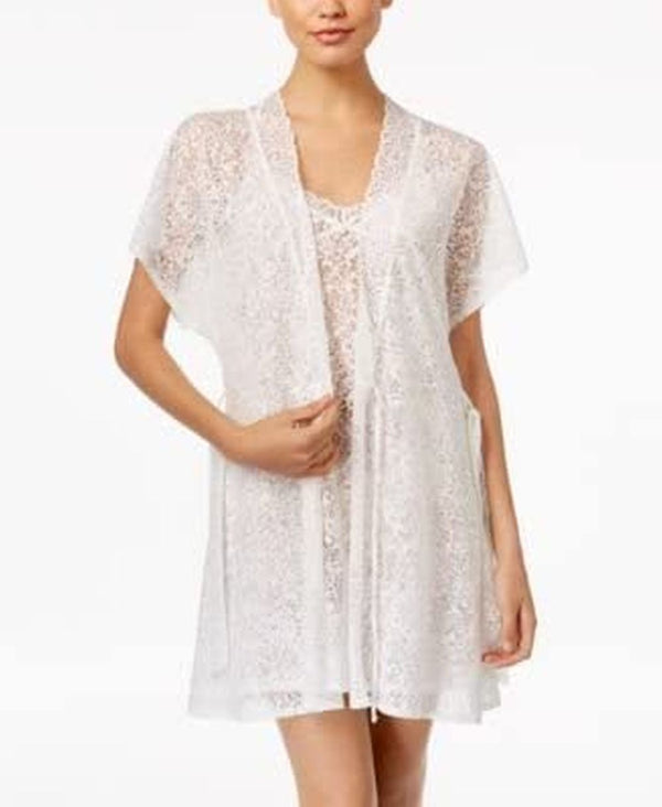 Linea Donatella Women's Damask Burnout Short Robe