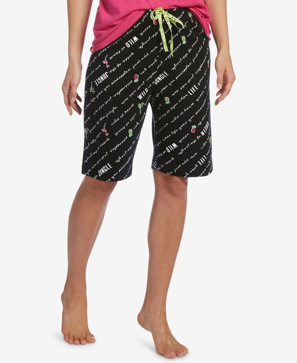 HUE Women's Logo-Drawstring Bermuda Pajama Shorts