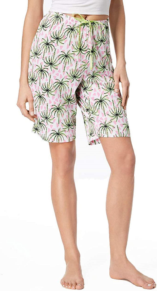 HUE Women's Logo-Drawstring Bermuda Pajama Shorts