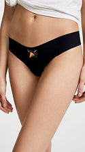 Commando Women's 3 Pack Applique Microfiber Thongs