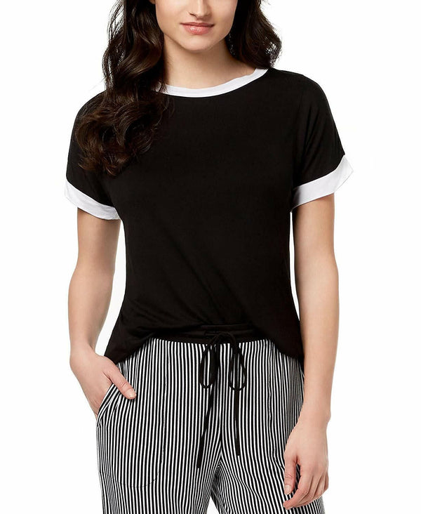 DKNY Women's Contrast-Trim Pajama Top