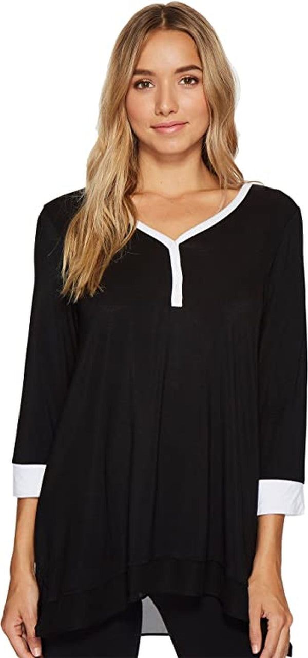 DKNY Women's Silhouettes 3/4 Sleeve Top