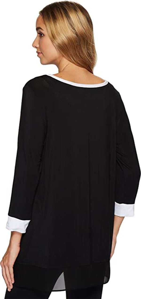 DKNY Women's Silhouettes 3/4 Sleeve Top